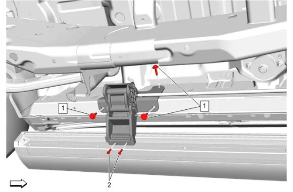 Assist Step Rear Bracket Replacement (B3L) — figure 3