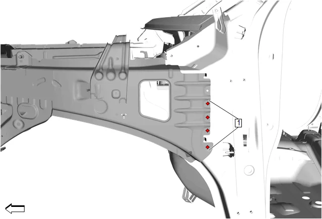 Body Front Structure Parts Replacement — figure 29