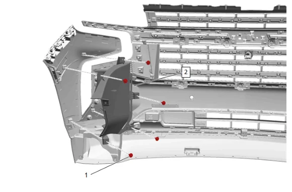 Front Bumper Lower Fascia Replacement (with Front Grille Filler) — figure 3