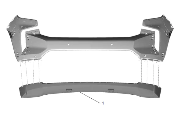 Front Bumper Lower Fascia Replacement (with Front Grille Filler) — figure 9