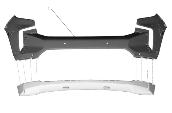 Front Bumper Upper Fascia Replacement (without LM2) — figure 9
