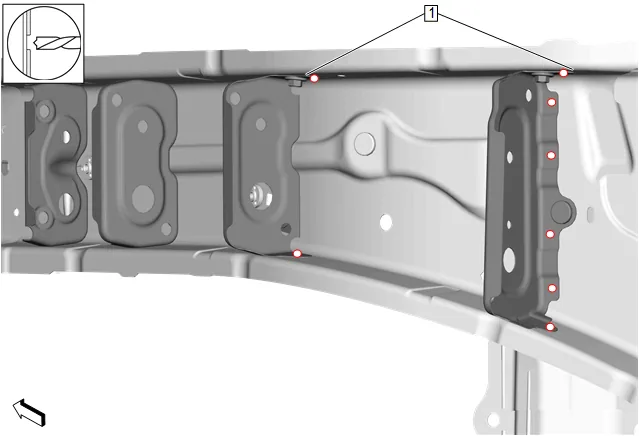 Front Compartment Front Side Rail Reinforcement Replacement — figure 3