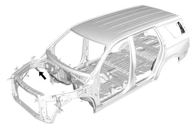 Front Compartment Side Rail Bracket Replacement - Rear (Right) — figure 1