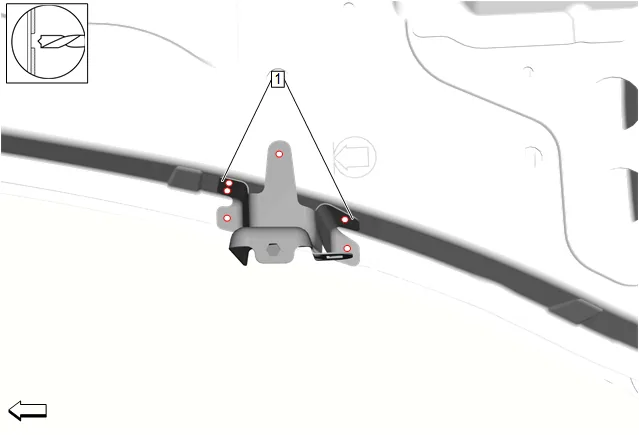 Front Compartment Side Rail Bracket Replacement - Rear (Right) — figure 2