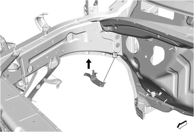 Front Compartment Side Rail Bracket Replacement - Rear (Right) — figure 4