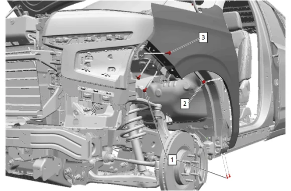 Front Fender Replacement (BVE - Assist Step) — figure 17