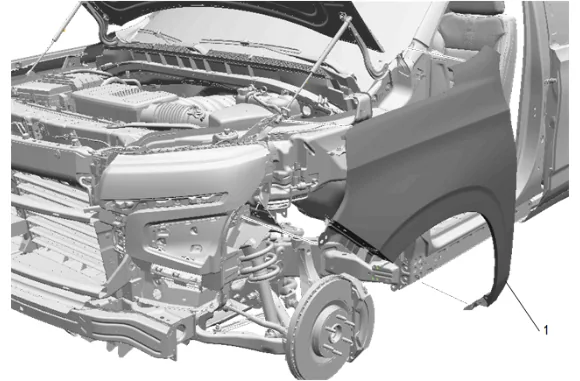 Front Fender Replacement (BVE - Assist Step) — figure 18
