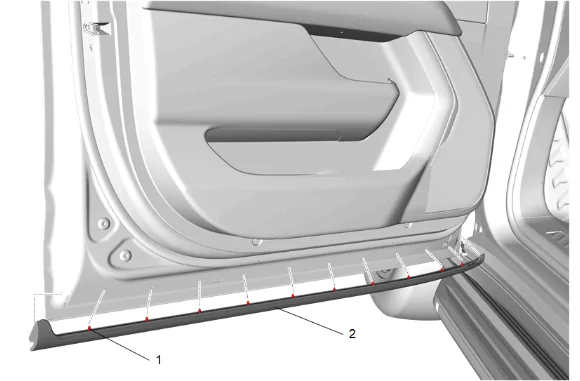 Front Side Door Lower Auxiliary Weatherstrip Replacement — figure 1
