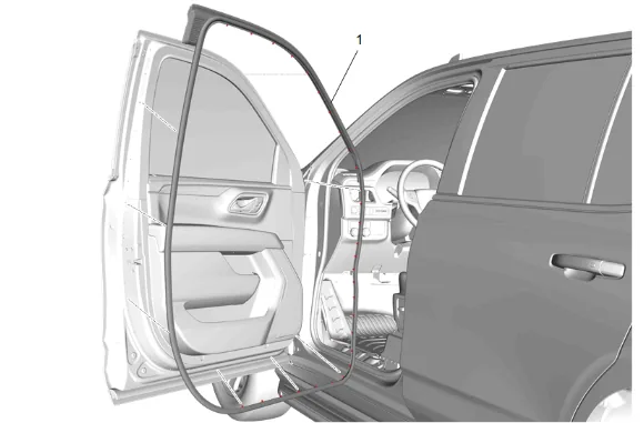 Front Side Door Weatherstrip Replacement - Door Side — figure 2