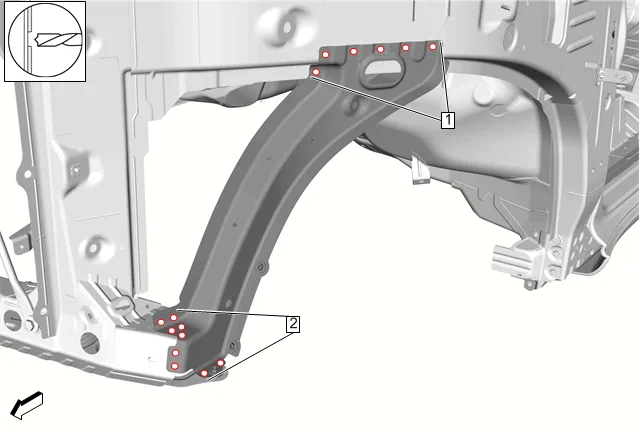Front Wheelhouse Panel Reinforcement Replacement — figure 2