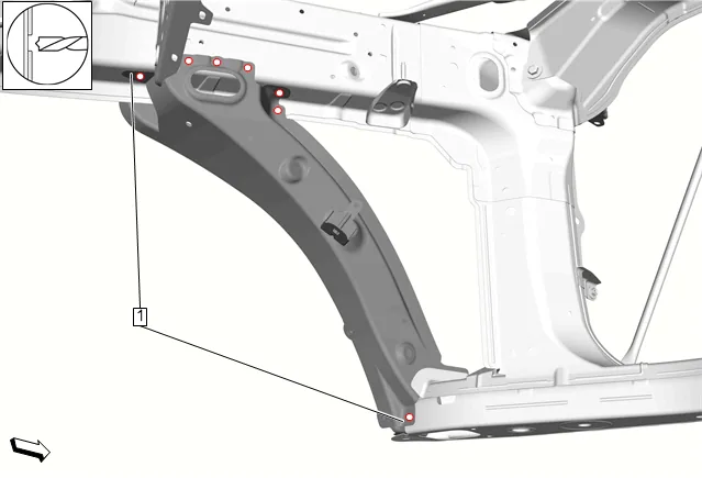 Front Wheelhouse Panel Reinforcement Replacement — figure 3