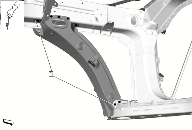 Front Wheelhouse Panel Reinforcement Replacement — figure 9