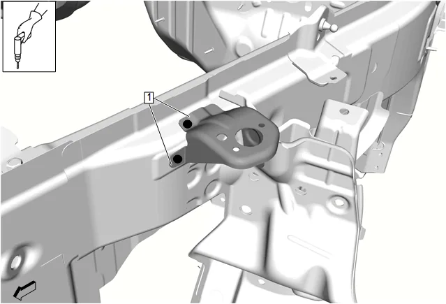 Hood Front Bumper Bracket Replacement (Chevy) — figure 5