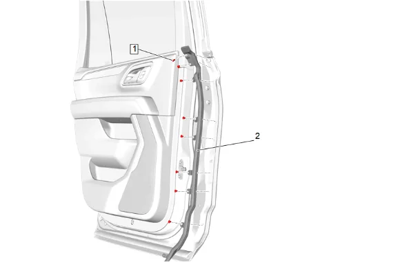 Rear Side Door Front Auxiliary Weatherstrip Replacement — figure 2
