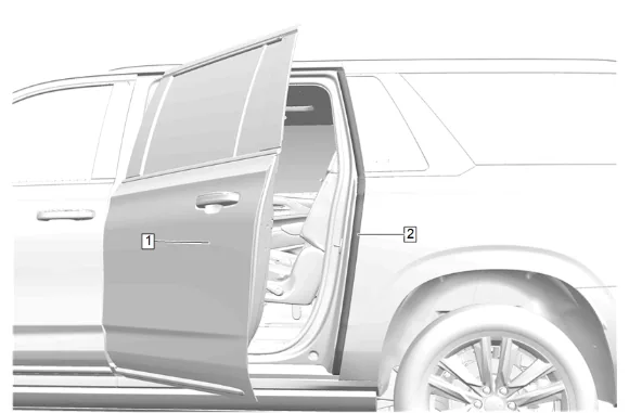 Rear Side Door Rear Auxiliary Weatherstrip Replacement (long wheel base) — figure 1