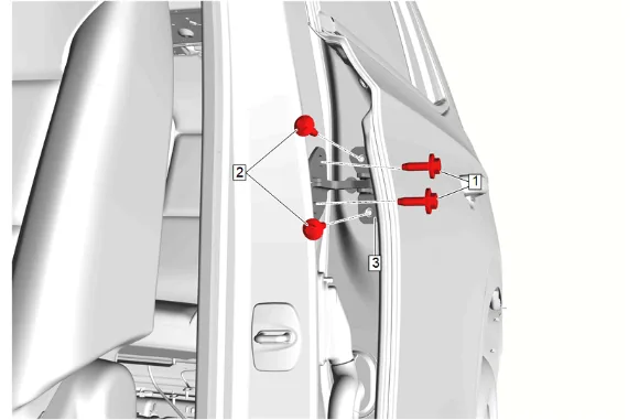 Rear Side Door Upper Hinge and Lower Hinge Replacement — figure 1