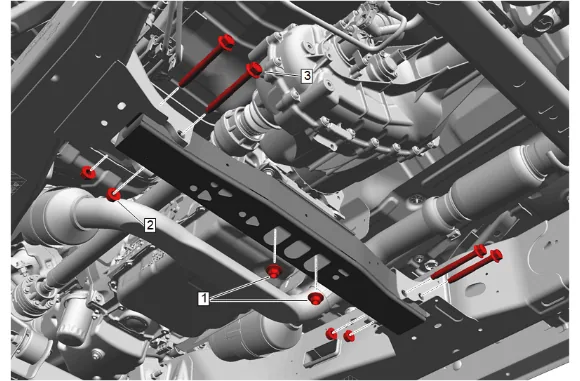 Transmission Support Crossmember Replacement (4WD with F47) — figure 6