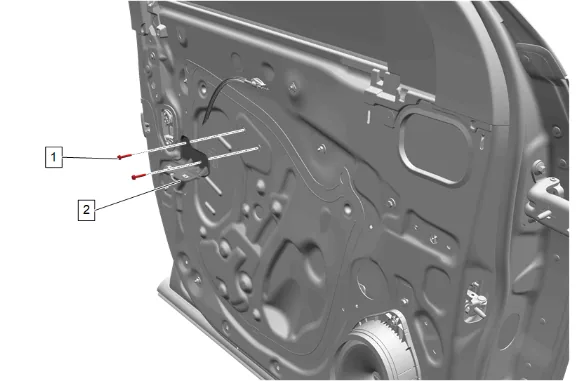 Front Side Door Inside Handle Cable Replacement (without NWM) — figure 1