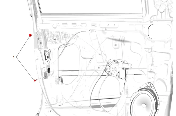 Front Side Door Inside Handle Cable Replacement (without NWM) — figure 6