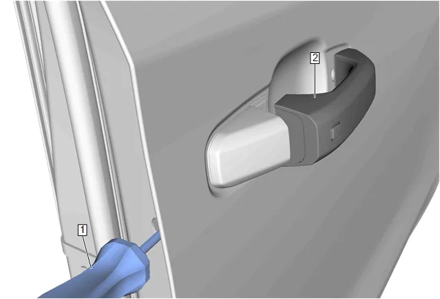 Front Side Door Inside Handle Cable Replacement (without NWM) — figure 22