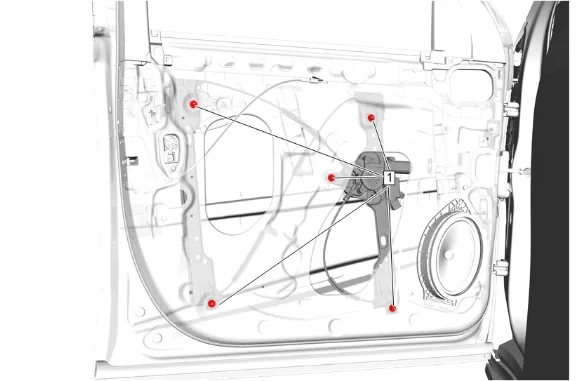 Front Side Door Window Regulator Replacement — figure 4