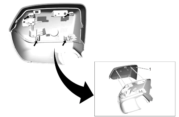 Outside Rearview Mirror Housing Upper Cover Replacement — figure 10