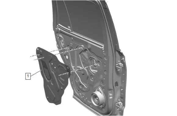 Rear Side Door Inside Handle Cable Replacement — figure 2
