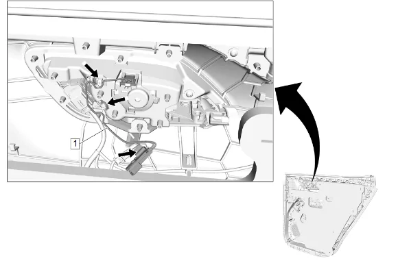 Rear Side Door Inside Handle Illumination Lamp Replacement — figure 2
