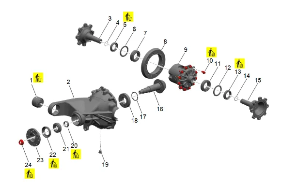 Rear Drive Axle Disassembled View 1 of 3 (G86) — figure 1