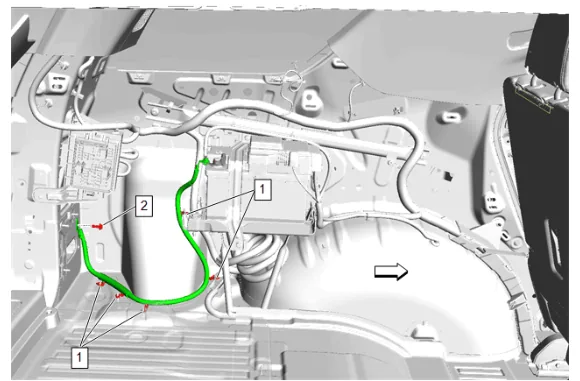Auxiliary Battery Negative Cable Replacement (9C1, 5W4) — figure 3