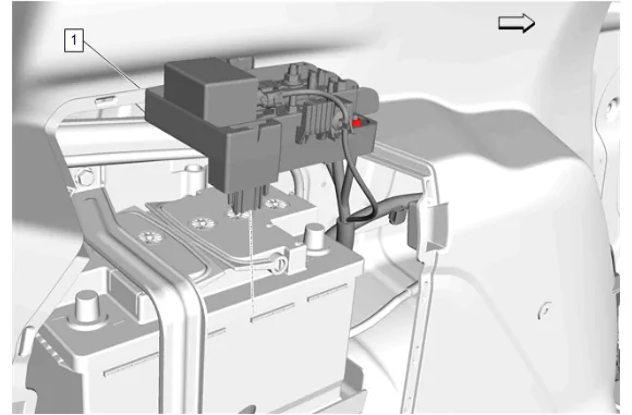 Auxiliary Battery Replacement (9C1, 5W4) — figure 5