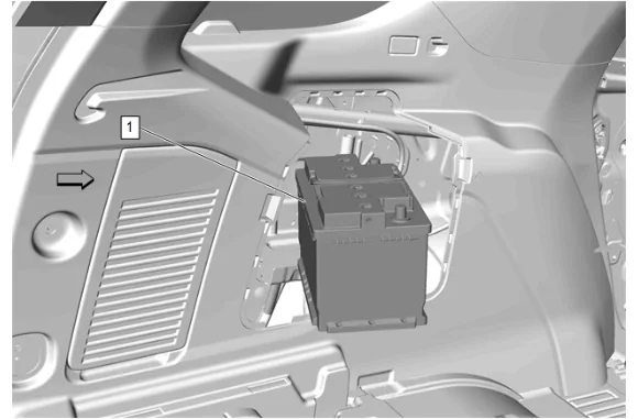 Auxiliary Battery Replacement (9C1, 5W4) — figure 8