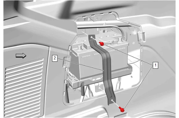 Battery Auxiliary Tray Replacement (9C1, 5W4) — figure 18