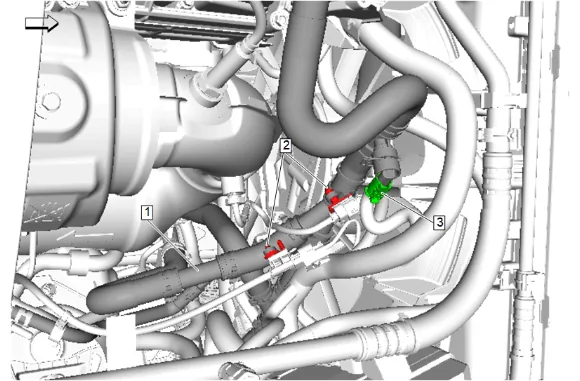 Charge Air Cooler Coolant Hose Replacement (LM2) — figure 5