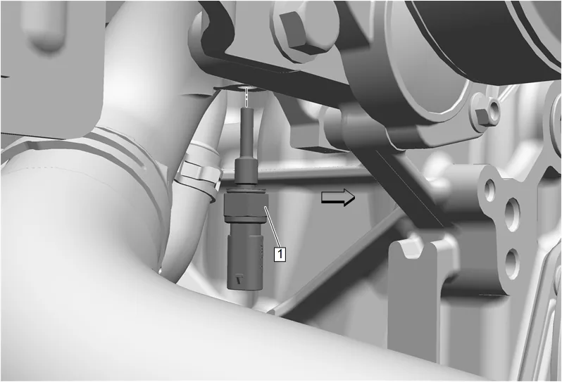 Engine Coolant Temperature Sensor Replacement - Water Pump Inlet Pipe — figure 5