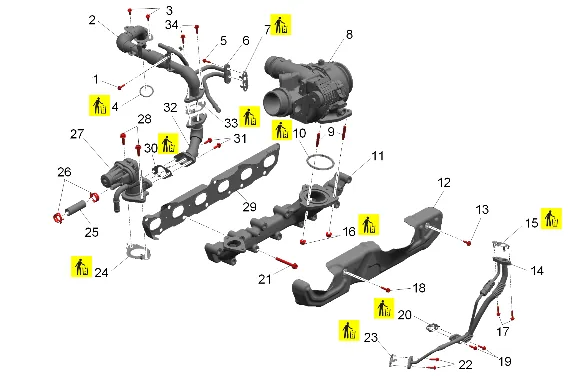 Exhaust Manifold, Turbocharger, and Components — figure 1