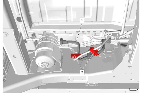 Fuel Feed Hose Replacement - Front (Short Wheelbase) — figure 1