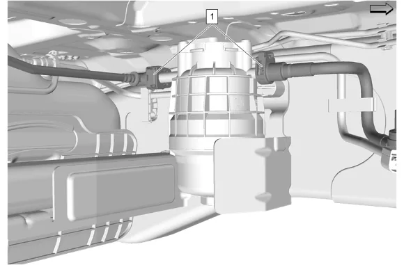 Fuel Filter Assembly Replacement (Short Wheelbase) — figure 1