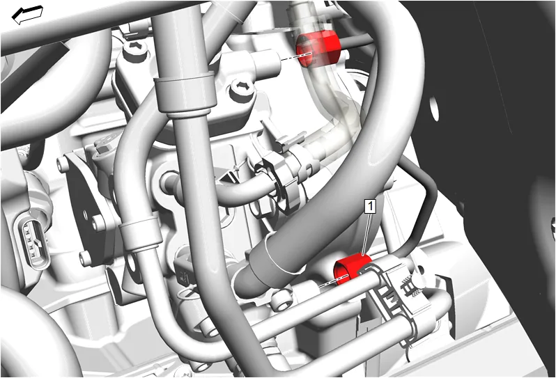 Fuel Injector Fuel Return Hose Bracket Replacement — figure 34