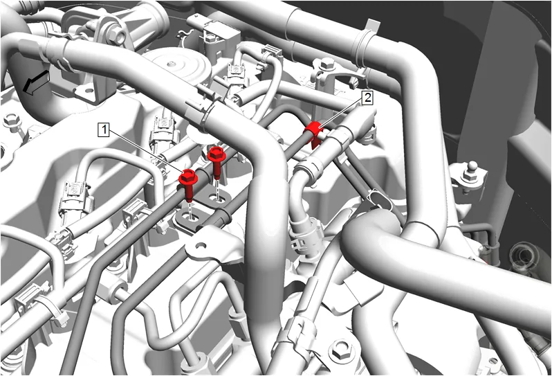 Fuel Injector Fuel Return Hose Bracket Replacement — figure 36