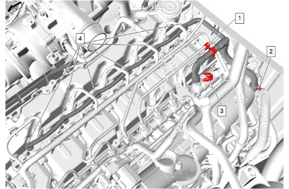 Fuel Injector Fuel Return Pipe Replacement — figure 29