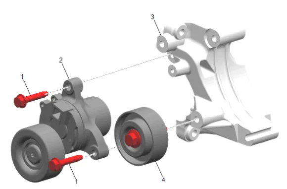 Generator and Drive Belt Tensioner Bracket Replacement — figure 17
