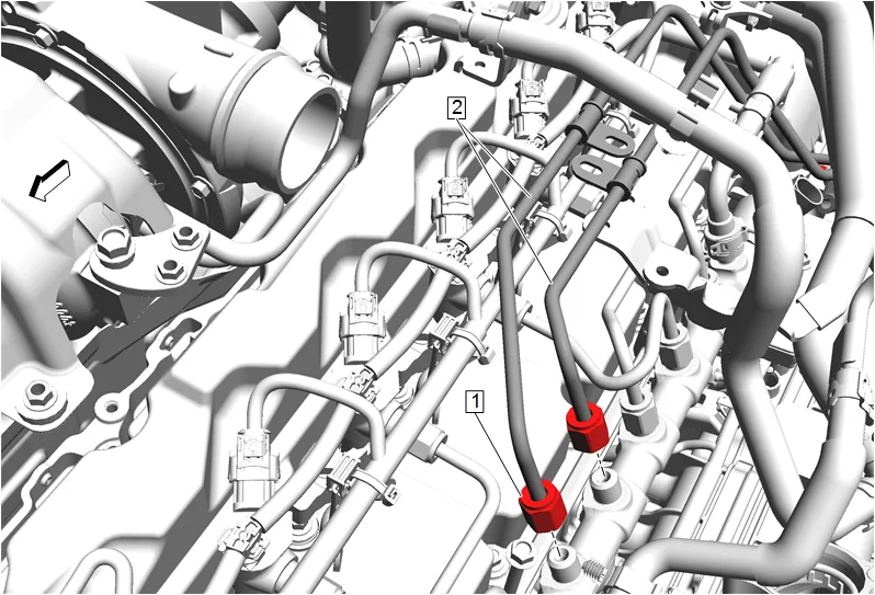 High Pressure Diesel Fuel Injection Rail Replacement — figure 36