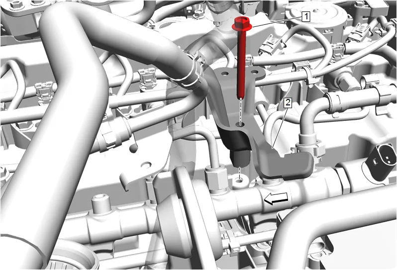 High Pressure Diesel Fuel Injection Rail Replacement — figure 38