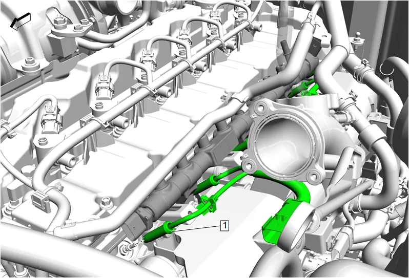 High Pressure Diesel Fuel Injection Rail Replacement — figure 43