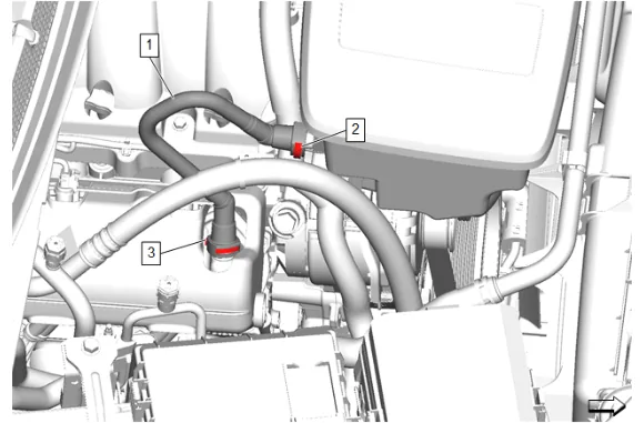 Positive Crankcase Ventilation Fresh Air Tube Replacement — figure 1