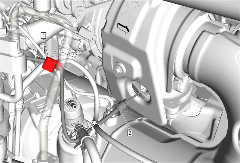Turbocharger Coolant Feed Pipe Replacement — figure 4