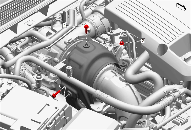 Turbocharger Coolant Feed Pipe Replacement — figure 5