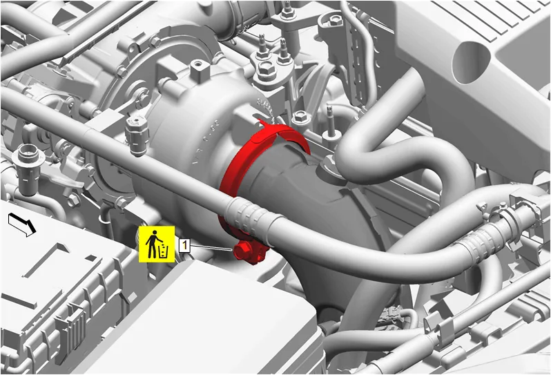 Turbocharger Coolant Feed Pipe Replacement — figure 7