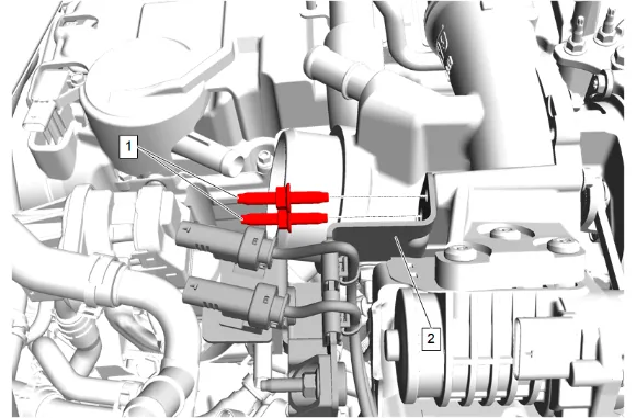 Turbocharger Coolant Feed Pipe Replacement — figure 18